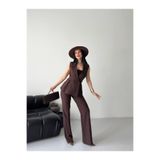 Bella Breeze Kolsuz Kruvaze Yelek Pantolon Takım Şık Kadın İkili Takım
