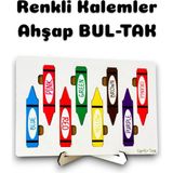 Bella Casa Kids Ahşap Renkli Kalemler, Renkleri Ögren, Ingilizce Renkler, Ahsap Egitici Oyuncak,