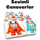 Bella Casa Kids Duygu Durum Hangi Canavar Zeka Oyunu, Canavar Yarat Oyun, Canavarlar Eğitici Oyuncak, Kodlama Ahşap