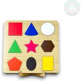 Bella Casa Kids Eğitici Ahşap Geometrik Şekiller Bul Tak, Eğitici Oyuncak, Montessori Eğitim Oyuncak, Motor Zeka