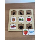Bella Casa Kids Gölge Eşleme Kartı Ahşap Oyun, Eğitici Oyuncak, Montessori Eğitim Oyuncak Oyuncak