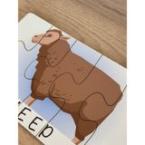 Bella Casa Kids İngilizce Hayvanlar Öğrenme Eşleme Puzzle Kartı, Puzzle Eğitici Oyuncak, Montessori Eğitim Oyuncak