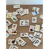 Bella Casa Kids Ingilizce Puzzle Harf Hayvan Eşleme Kartı, Eğitici Oyuncak, Montessori Eğitim Oyuncak, Motor Zeka