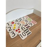 Bella Casa Kids Rakam Eşleme Kartı, Eğitici Oyuncak, Montessori Eğitim Oyuncak, Motor Zeka Oyuncak, Matematik, Sayılar