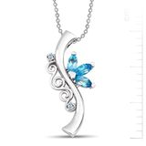 Bella Gloria GPK0040 Pırlanta Yolculuk Mavi Topaz Kolye