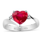 Bella Gloria GPY0005 Altın Kaplamalı Pırlanta Kırmızı Kuartz Aşk Yüzüğü