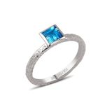 Bella Gloria GPY0013 Kare Mavi Topaz Gümüş Yüzük