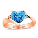 Bella Gloria GPY0042 Mavi Topaz Roz Aşk Yüzüğü
