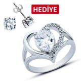 Bella Gloria GY00289 Damla Taşlı Kalp Yüzük