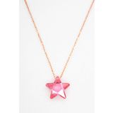Bella Gloria TGK0044 Pembe Kristal Yıldız Rose Kadın Gümüş Kolye