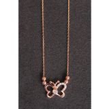 Bella Gloria TGK0154 Kelebek Rose Kadın Gümüş Kolye