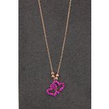 Bella Gloria TGK0165 Kırmızı Kalpler Rose Kadın Gümüş Kolye