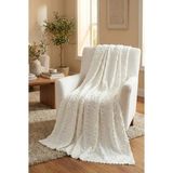 Bella Home 175X215 Sakallı Koltuk Örtüsü - Kaymaz Taban - Şönil Jakar Kumaş - 175 x 215 cm - Krem