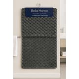 Bella Home 2\'li Petek Puffy Klozet Takımı - Yıkanabilir Kaymaz Dot Taban - 60X100 cm 50X60 cm - Antrasit