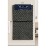 Bella Home 2'li Petek Puffy Klozet Takımı - Yıkanabilir Kaymaz Dot Taban - 60X100 cm 50X60 cm - Yeni Renkler - Antrasit
