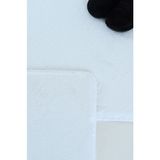 Bella Home 2\'li Puffy Klozet Takımı - Yıkanabilir - Kaymaz Taban - Beyaz