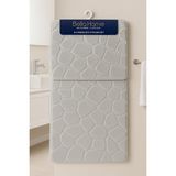 Bella Home 2\'li Taş Puffy Klozet Takımı - Yıkanabilir Kaymaz Dot Taban - 60X100 cm 50X60 cm - Gri
