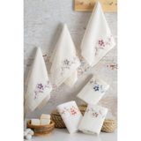 Bella Home 50X90 Firuze 3D Nakışlı Pvc El Havlusu - 6 Adet - 50 x 90 cm - Çok Renkli