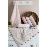 Bella Home 50X90 Kardelen Nakışlı Püsküllü El Havlusu - 6 Adet - 50 x 90 cm - Çok Renkli