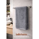 Bella Home 90X150 cm Kısmi Kadife Banyo Havlusu | 1 Adet | %100 Pamuk | Yumuşak Dokulu | Zarif & Konforlu - 90 x 150 cm - Koyu Gri