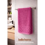Bella Home 90X150 cm Kısmi Kadife Banyo Havlusu | 1 Adet | %100 Pamuk | Yumuşak Dokulu | Zarif & Konforlu - 90 x 150 cm - Mürdüm
