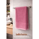Bella Home 90X150 cm Kısmi Kadife Banyo Havlusu | 1 Adet | %100 Pamuk | Yumuşak Dokulu | Zarif & Konforlu - 90 x 150 cm - Pudra