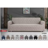 Bella Home Altınkoza Çekyat Stil Strech Koltuk Örtüsü (3+3) - Likralı - Lastikli - Oturma Grubu - Taş