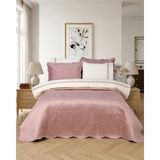 Bella Home Arlena 7 Parça Gelin Seti | Kadife Yatak Örtülü, Pamuk Nevresim, Çarşaf ve Yastık Kılıfı Takımı - Pudra - 250 x 260 cm
