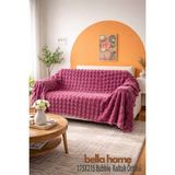 Bella Home Bubble Koltuk Örtüsü | 175X215 cm | 1 Adet | Yumuşak Dokulu & Modern Tasarım | Şık ve Kullanışlı - 175 x 215 cm - Mürdüm