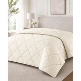 Bella Home Çift Kişilik 195X215 cm Silindir Mikro Jakarlı Silikon Yorgan – Nefes Alan, Yumuşak ve Konforlu Dolgu - 195 x 215 cm - Bej