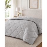 Bella Home Çift Kişilik 195X215 cm Silindir Mikro Jakarlı Silikon Yorgan – Nefes Alan, Yumuşak ve Konforlu Dolgu - 195 x 215 cm - Gri