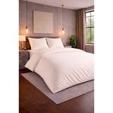Bella Home Çift Kişilik Çizgili Saten Nevresim Takımı | Konforlu & Şık | Yumuşak ve Parlak Doku - Taş - 200 x 220 cm