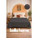 Bella Home Çift Kişilik Elit Jakarlı Pike (Tek Parça) - 200x230 cm - Antrasit
