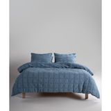 Bella Home Çift Kişilik Kristal Lüks Jakarlı Nevresim Takımı | Zarif Desen & Premium Kalite - Koyu Mavi - 200 x 220 cm