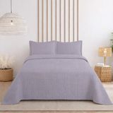 Bella Home Çift Kişilik Sonnia Yatak Örtüsü Seti - 240X260 cm - Pvc Çantalı - Gri - 240 x 260 cm