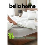 Bella Home Çift Kişilik Yün Yorgan - 195X215 cm - Orijinal Keten Çantalı - 195 x 215 cm - Beyaz
