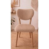 Bella Home Elma Desenli Jakarlı Sandalye Kılıfı | Esnek Likralı, Lastikli, Şık ve Dekoratif Tasarım - 45 x 50 cm - Bej