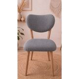 Bella Home Elma Desenli Jakarlı Sandalye Kılıfı | Esnek Likralı, Lastikli, Şık ve Dekoratif Tasarım - 45 x 50 cm - Gri