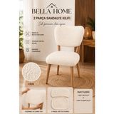 Bella Home Elma Desenli Jakarlı Sandalye Kılıfı | Esnek Likralı, Lastikli, Şık ve Dekoratif Tasarım - 45 x 50 cm - Krem