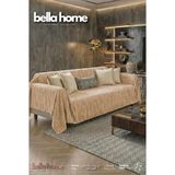 Bella Home Fırça Desenli Polar Koltuk Örtüsü – Yumuşak Dokulu, Sıcak Tutan, Modern Tasarım - 170 x 210 cm - Cappuccino