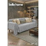 Bella Home Fırça Desenli Polar Koltuk Örtüsü – Yumuşak Dokulu, Sıcak Tutan, Modern Tasarım - 170 x 210 cm - Gri