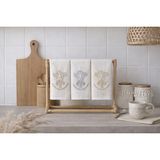 Bella Home Fransız Kadife 3’lü Mutfak Havlusu | 30X50 cm | Yumuşak & Emici | Özel Kutulu - 30 x 50 cm - 001-Beyaz