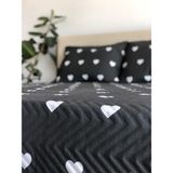Bella Home Kalpli Çift Kişilik 3 Parça Yatak Örtüsü Seti - 200X240 cm - Pvc Çantalı - Siyah - 200 x 240 cm