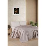 Bella Home Kristal Çift Kişilik Pike Takımı - %100 Pamuk - Cappuccino
