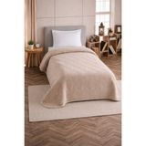 Bella Home Kristal Tek Kişilik Düz Renk Battaniye |160X220 cm | Modern, Yumuşak ve Konforlu - Cappuccino - 160 x 220 cm