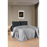 Bella Home Kristal Tek Kişilik Pike Takımı - %100 Pamuk - Gri