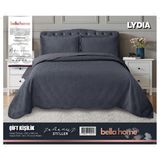 Bella Home Lydia Kadife Yatak Örtüsü Çift Kişilik - Antrasit - 250 x 260 cm