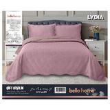 Bella Home Lydia Kadife Yatak Örtüsü Çift Kişilik - Gül Kurusu - 250 x 260 cm
