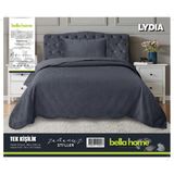 Bella Home Lydia Kadife Yatak Örtüsü Tek Kişilik - Antrasit - 180 x 240 cm