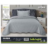 Bella Home Lydia Kadife Yatak Örtüsü Tek Kişilik - Gri - 180 x 240 cm